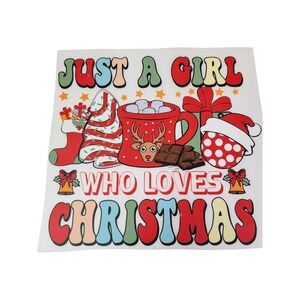 DTF Transfers Ready to Press Just a Girl Who Loves Christmas Iron on Transfer #1